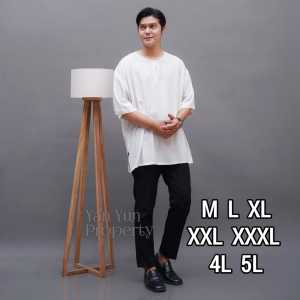 Baju putih polos Atasan putih polos Baju obesitas