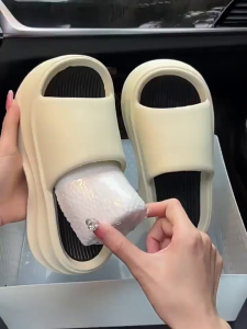 EVA 7cm รองเท้าแตะพื้นหนาผู้หญิงฤดูร้อน Outwear สไตล์เกาหลีส้นสูงรองเท้าแตะส้นสูง