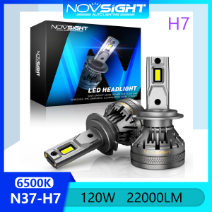 Super Bright Novsight N37 H7 LED Headlight Bulb 120W 22000LM 6500K LED Light For Car High Beam/Low Beam Fog Light LED Light Plug and Play 2pcs 2 Years Warranty Free Shipping