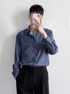 Áo sơ mi nam trắng dài tay cổ bẻ chất lụa thái cao cấp chống nhăn không xù sơ mi công sở dáng ôm nhẹ thời trang phong cách đơn giản lịch lãm 98WEAR