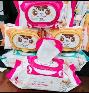 Thùng 30 gói khăn ướt BABY WIPES 650 gram gói to nhiều màu sắc không mùi khăn ướt em bé