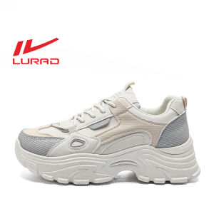 LURAD Sepatu Wedges wanita Warna Soft Polos Pink Sneakers Cewek Sol Empuk Hangout OOTD SM23