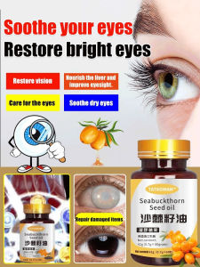 Sea Buckthorn Oil Softgels For Eye Health Natural Vitamin E Antioxidant Vision Support Supplement For Dry Eyes Digital Eye Strain