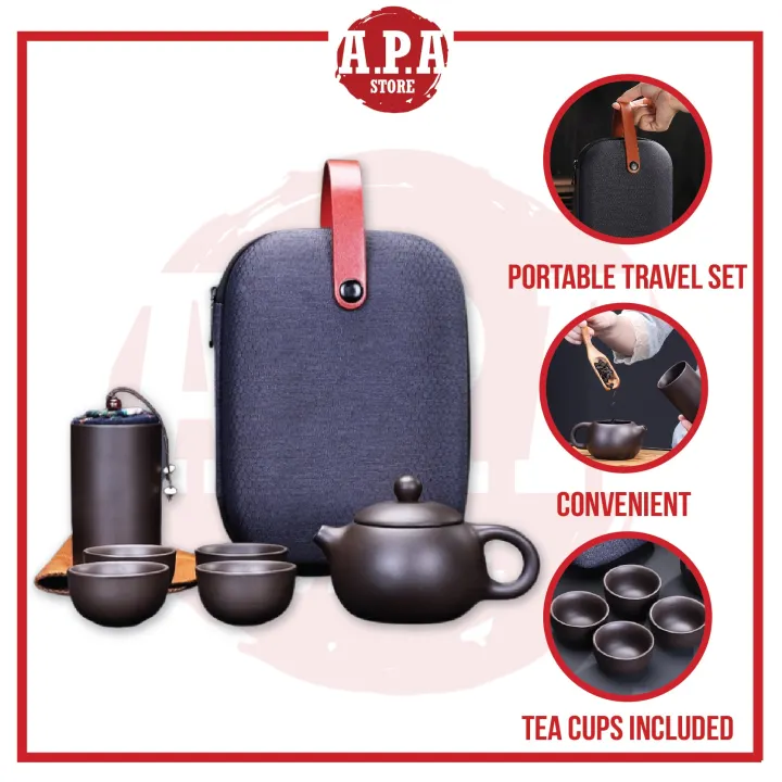 APA Portable Travel Tea Set Purple Sand Clay Gaiwan Kung Fu Chinese Tea ...