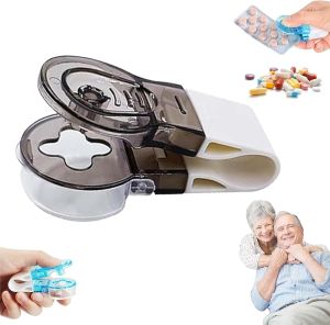Retrospecti Portable Pill Taker Household Gadgets Tablets Pills Blister Pack Opener Assistance Tool for Elderly Disabled Arthritis Limited Hand Movement (2PCS-1)