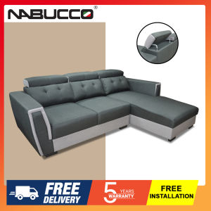Nabucco N6125 L Shape Sofa [Can Choose Casa Leather or Water Resistance Fabric][Delivery in West Malaysia Only]