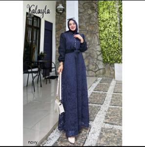 (ZAYIN COLLECTION) KALYLA DRESS // DRESS WANITA // DRESS BROKAT CORNELI FIT L-XL LD 100-110 PJ 140.
