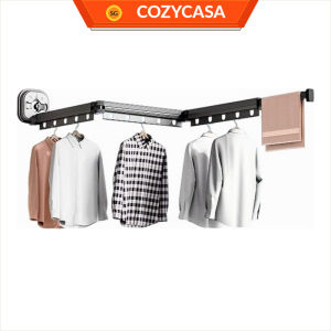 【COZYCASA】Suction Cup Drying Rack Folding Clothes Hanger Wall Mounted Portable Balcony Collapsible Retractable