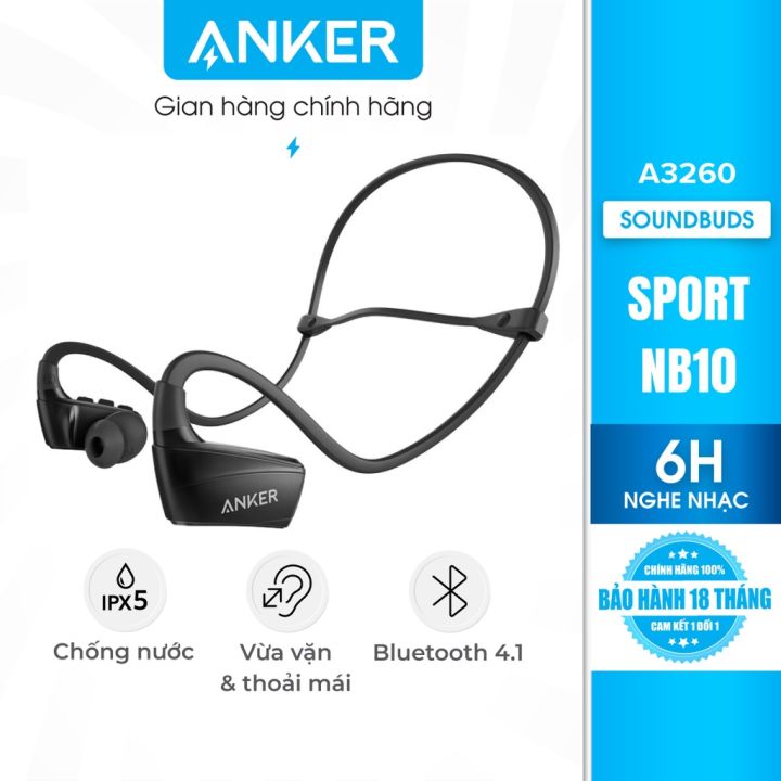 Tai Nghe Bluetooth thể thao Anker SoundBuds Sport NB10 A3260