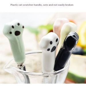 410 muỗng thép Không Gỉ Ngã Ba Bộ Đồ Ăn Phù Hợp Với tay cầm bằng sứ Mèo Của Chân Muỗng tráng miệng Ngã Ba Hộ Gia Đình thìa khuấy nĩa ăn trái cây