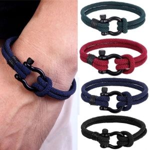 U-shaped Survival Bracelet Outdoor Camping Rescue Emergency Rope Stainless Steel Buckle for Men