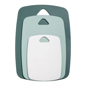 COOLSOO 3pcs Set Plastic Cutting Boards Double-sided Mold-proof Cutting Board Set Portable No Flavor Transfer Kitchen Accessories for Vegetable Meat