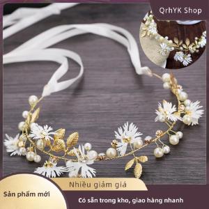 Hàng có sẵn✨ Hoa Hoa Headband với Ribbon Vòng hoa đám cưới phù dâu tóc ban nhạc vòng hoa