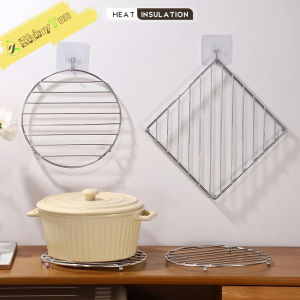 Stainless Steel Heat Resistant Countertop Protector for Hot Pots & Pans Dishwasher Safe Metal Trivets Kitchen Accessories