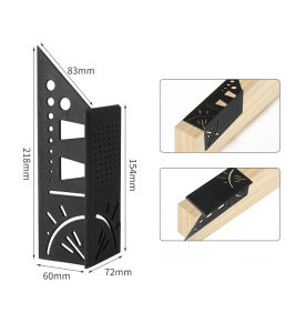 45°/90° Degree Angle Ruler Woodworking Scribe Mark Line Gauge Ruler 3D Mitre Angle Professional Measuring Ruler
