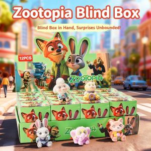 GURUNGMANI Soft Rubber Disney Zootopia Blind Box Mini Judy and Nick Cartoon Keychain  Anime Figurine Collectible