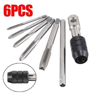 6pcs T-type Machine Metal Hand Screw Thread Tap Wrench M6/M7/M8/M10/M12 Tap Set DIY Tool Wrench Set