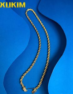 XUKIM Fashion Jewelry Cordell Chain Imperial Link Upgrade 6mm Rope Chain Setting Diamond Clasp Gold Clasp 7mm Rope ChainX
