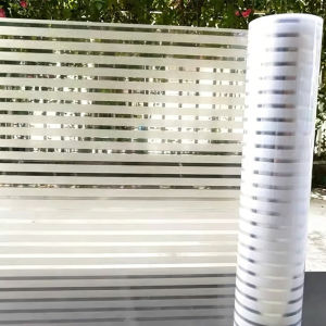 Nexlent 45×100cm Static Striped Frosted Window Film Non-Adhesive Static Cling Privacy Glass Sticker