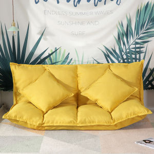 D7 Tatami Folding Double Lazy Susan Small Bedroom Living Room Foldable Sofa Bed 160cm (Free 2 Pillows)/Rainbow