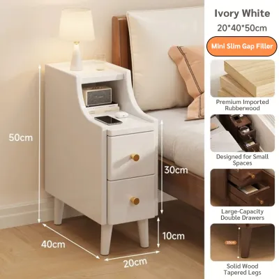 Modern Narrow Style Ripple Design Bedside Cabinet 20cm Width Multi Color Board Nightstand Space Saving Home Bedroom Furniture