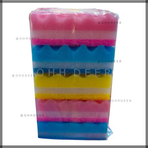 OHHDEER  5pcs Span Pencuci Pinggan Dwi-Lapisan / Kitchen Sponge Scrubber Double Layer Cleaning Pad