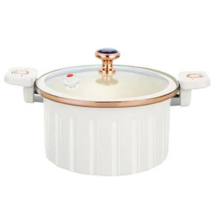 8L Durable Electric Multi Cooker with Non-Stick Enamel Interior and Double Handles for Home Cooking
