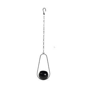 ANBIHE Minimalist Metal Hanging Flower Pot Iron Art with Chain Hook Wall Mounted Flower Holder Modern Handmade Flower Vase Home Indoor