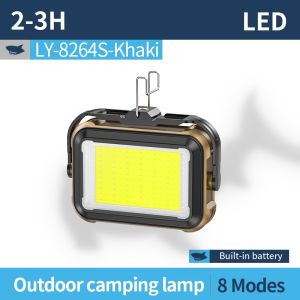 SMILING SHARK LY8264 COB Camping Light 8Mode Magnetic Work Light Solar Energy Type-c Rechargeable Flashlight Waterproof Outdoor Camping Working Lighting