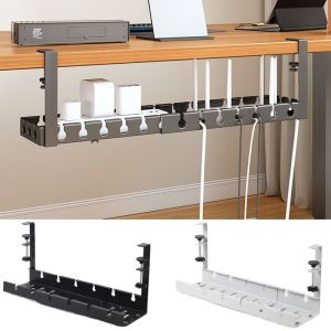 CHLOCH Expandable Under Desk Cable Shelf Scalable Heavy Duty Metal Cable Tray Basket Design Adjustable Wire Management Rack Home Office