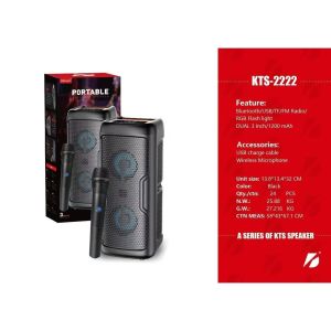 KTS-2561 3 inch wireless Bluetooth speaker RGB light Karaoke speaker with microphone