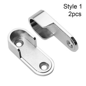 NAMSHEVA 2Pcs 16mm Hanging Rod Tube Bracket Closet Flange Rod Holder U Shape Hang Support