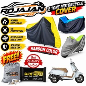 2 Tone Rojajan Mortorcycle Cover for Kymco Like Italia 125 Water Repellent Hydrophobic Dustproof with Bag & Wipes