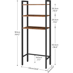Locker above toilet 3-layer bathroom storage box above toilet wooden bathroom shelf separate