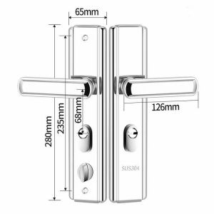 (COD+3 Days Delivery) 304 Stainless Steel Door Latch Master Door Handle Door Lock Cover Security Door House Apartment Apartment Villa Quality Assurance Easy Installation