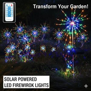 Đèn Led năng lượng mặt trời Que Pháo Hoa Cắm Sân Vườn Trang Trí Ngoài Trời Ánh Sáng Vàng/Nhiều Màu – Dài 80cm