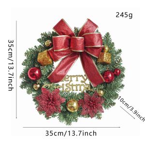 Artificial Christmas Wreath with Pine Cones Front Door Hanging Wreath Ring Xmas Home Wall Decor Custom Available