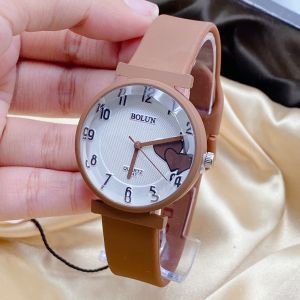 BOLUN นาฬิกาผู้หญิง แฟชั้น แบรนด์แท้ กันน้ำได้ หน้าปัด รูปหัวใจ สายนาฬิกา ยางเรซิน ขนาด 34 มม แถมซองแบรนด์ฟรี