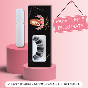 Bulu Mata Palsu 3D dan Lem 1 Set Tebal dan Panjang Dramatic Look | N3D