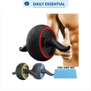 【DAILY ESSENTIAL】 Automatic Rebound Ab Roller Wheel with Knee Mat Wide Wheel Core Training Exercise Equipment for Home