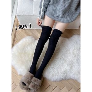 Tất đùi TẤT DÀI QUA GỐI VIỀN NHÚN GÂN TĂM cao cổ JK tất nhún đi boot vớ đùi dài qua gối thời trang chất liệu cotton