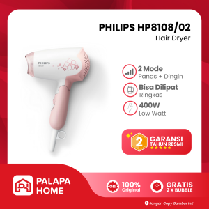 Philips Hair Dryer HP8108/02 Low Watt 400W Foldable Bisa Dilipat | Pengering Rambut HP 8108