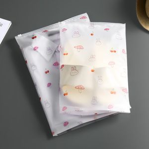 Clothes zipper bag packaging bag underwear sealed storage bag thickened frosted clothing self-sealing transparent bag