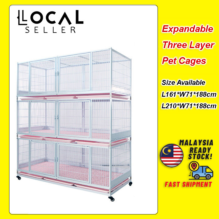 Large pet house Cat Cage 1,2,3 Layer Breeding Cat Cage Pet Shop Foster Household Cage Lazada