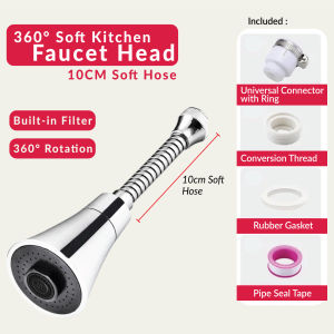 360 Degree Kitchen Faucet Bubbler Aerator Adjustable 3 Modes Water Saving Faucet Nozzle Extension Muncung Paip Air 水龙头加长