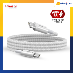 VIVAN VORCC100 Cable Data For iPhone 15 16 Android Type C TO C Power Delivery Quick Charge 60W 3A