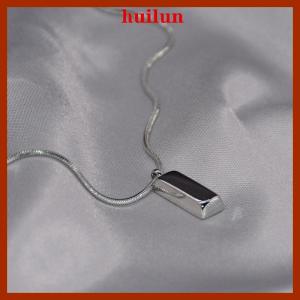 huilun Creative Men Necklace Cool Geometric Necklace Titanium Clavicle Chain Boyfriend Gift Color Bricks Punk Couple Necklace