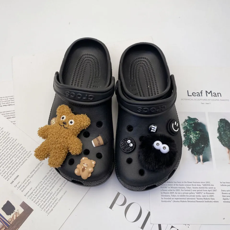 Phong cách Ins CROCS jibbitz Charms Giày phụ kiện 3D búp bê dễ