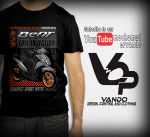 KAOS MOTOR HONDA BEAT FI - KAOS DISTRO PRIA WANITA - KAOS PENDEK KATUN MURAH - KAOS CUSTOM