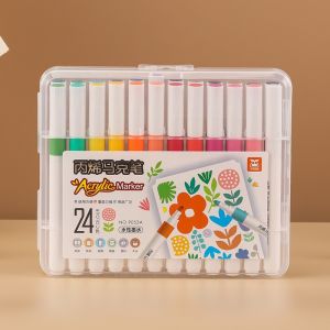 Bộ 60 Bút Màu Acrylic Vẽ Được Trên Nhiều Chất Liệu - Vẽ Được Trên Chất Liệu: Vải Giấy Thủy Tinh Vỏ Sò... Có Thể Chồng Màu. Đồ Chơi Học Tập Cho Bé.